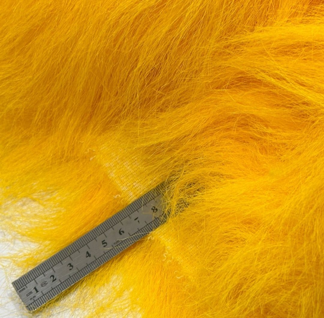 Искусственный желтый мех штучне хутро для рукоделия рукоділля 7см