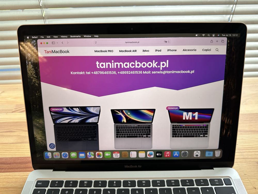 M1 16gb 512gb Laptop Apple MacBook Air 13 A2337 srebrny klasa A FV