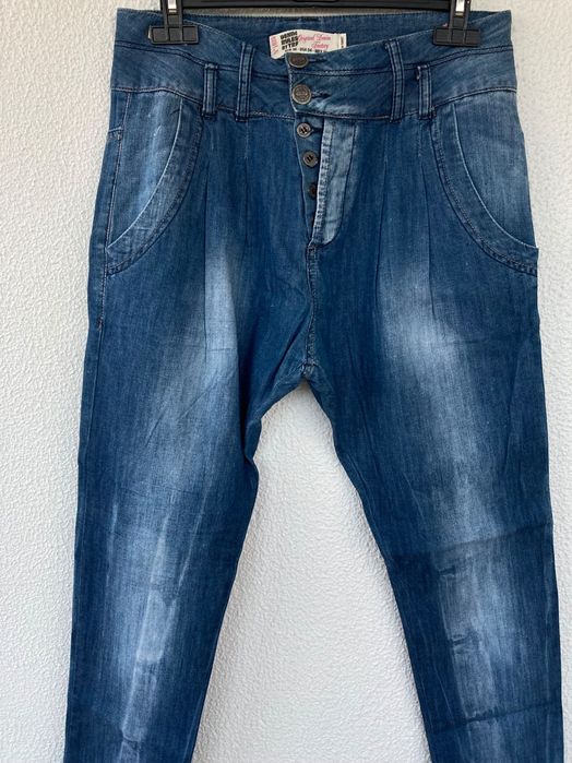 Zara denim boyfriend calças 36