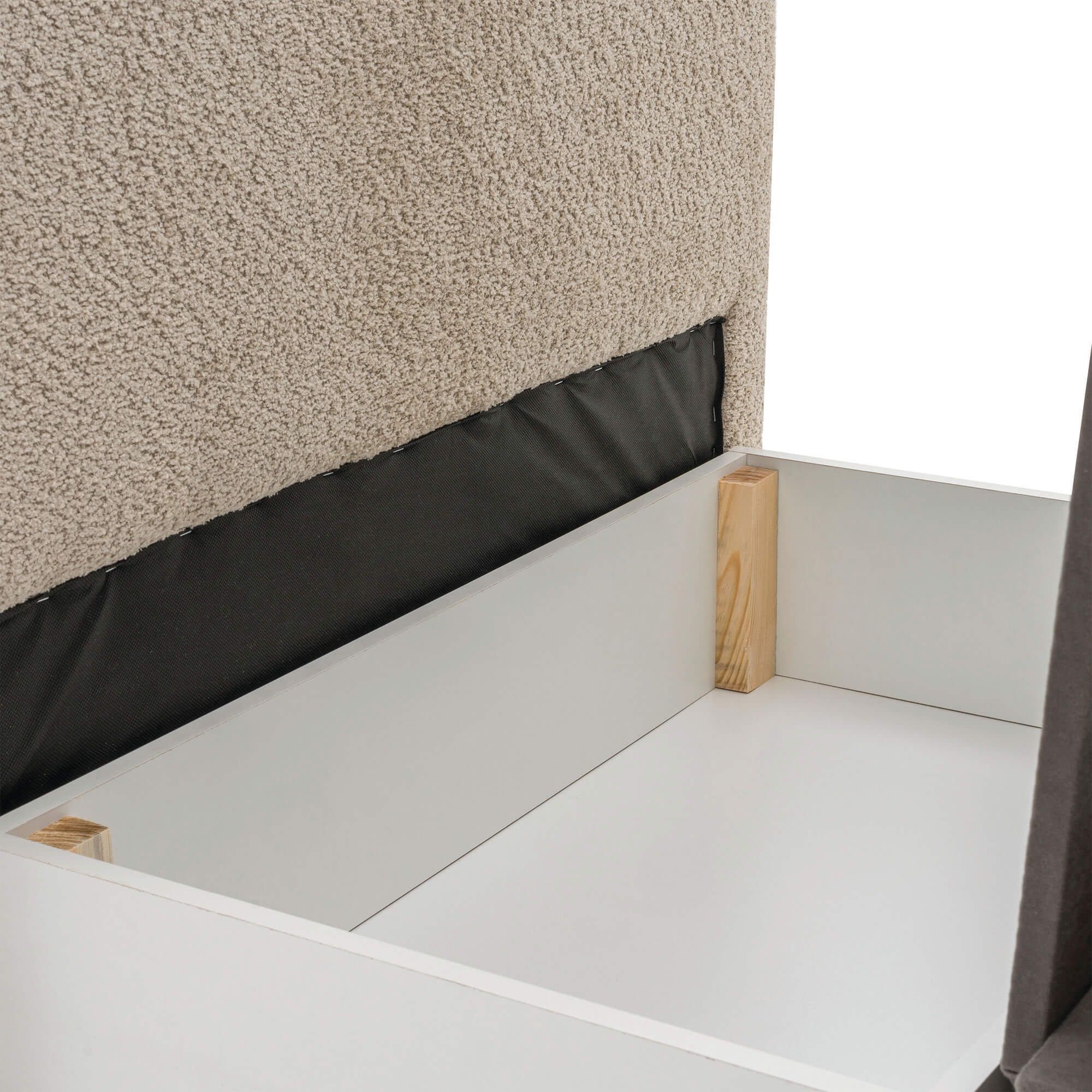 Sofa amerykanka MEG beżowa tkanina boucle
