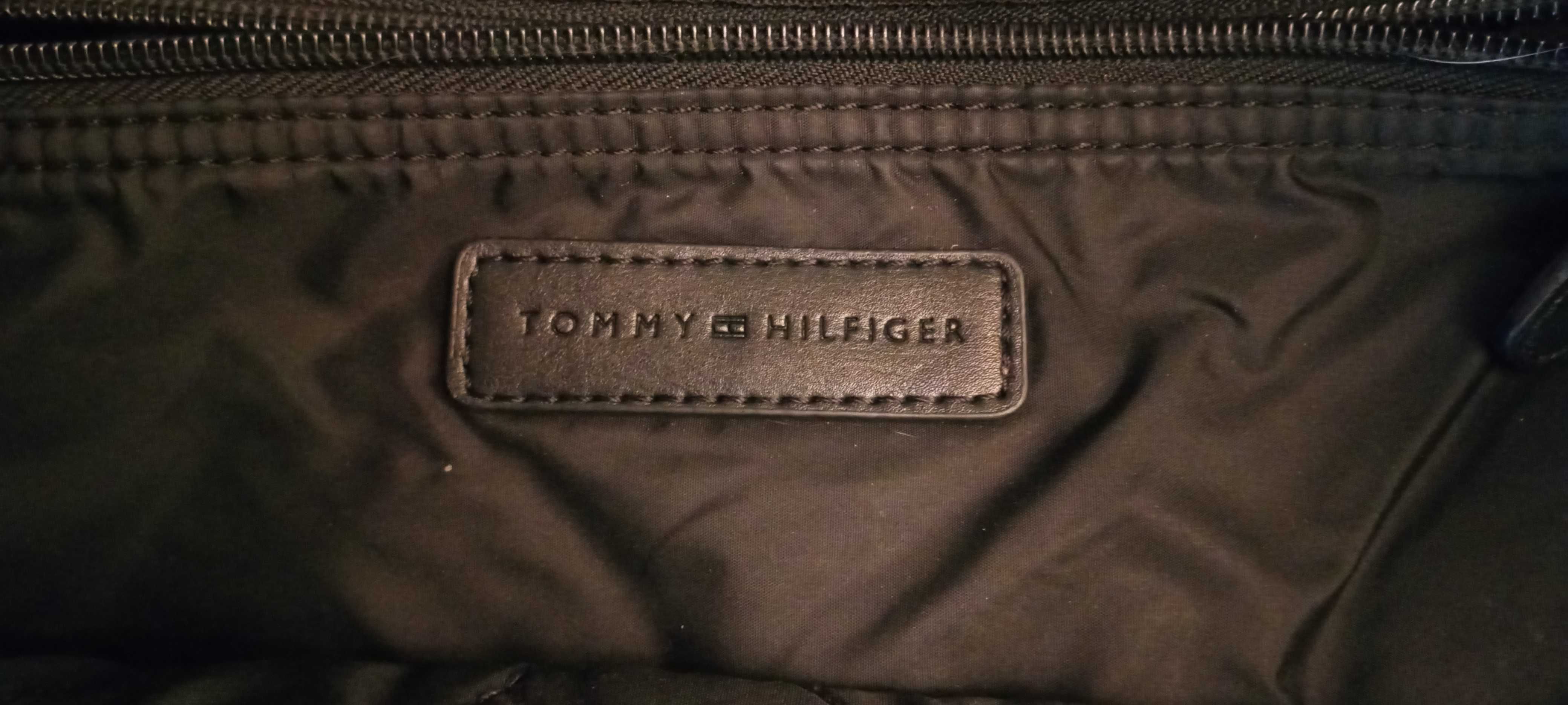 Tommy Hilfiger - pikowana torba shopper czarna