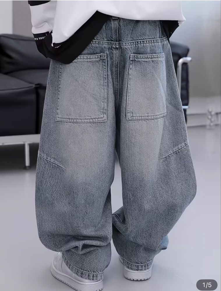 Модні підліткові широкі джинси багі baggy р 146 -160 джинсы багги