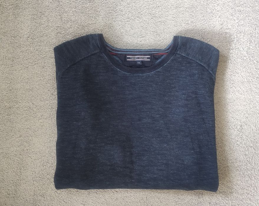Męski, bawełniany granatowy sweter Tommy Hilfiger rozm XXL