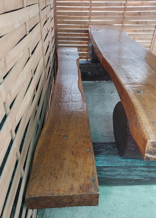 Ława ławostół drewniany dębowy