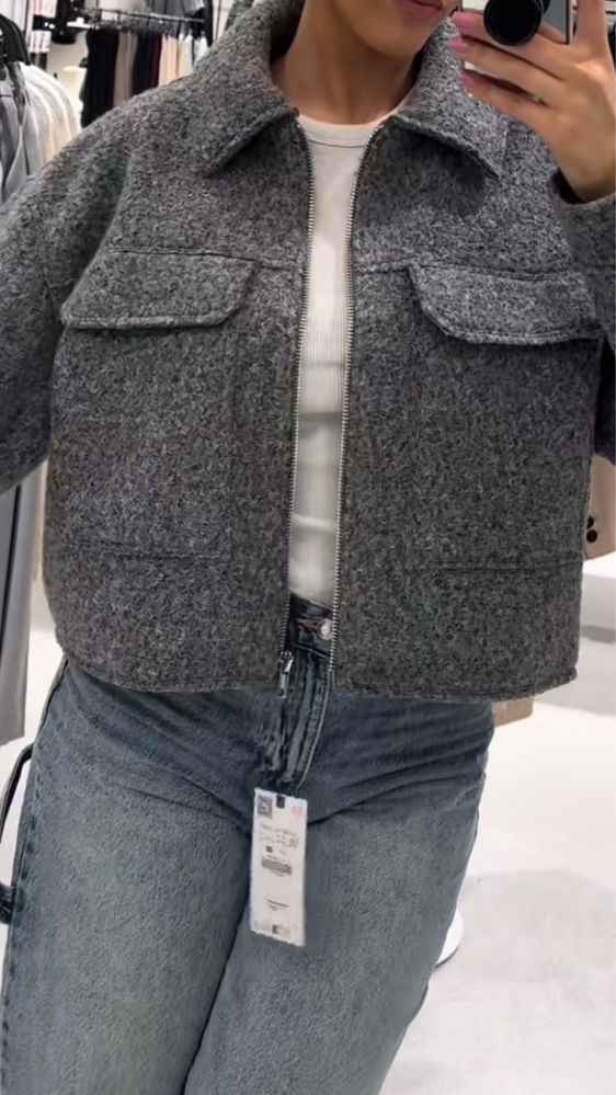 Bomberka kurtka boucle zara