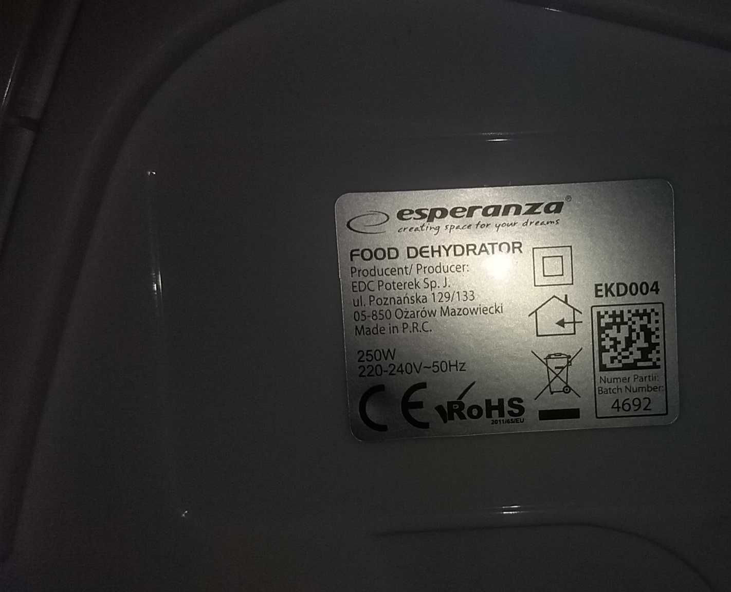 Сушка для овочів та фруктів Esperanza EKD004