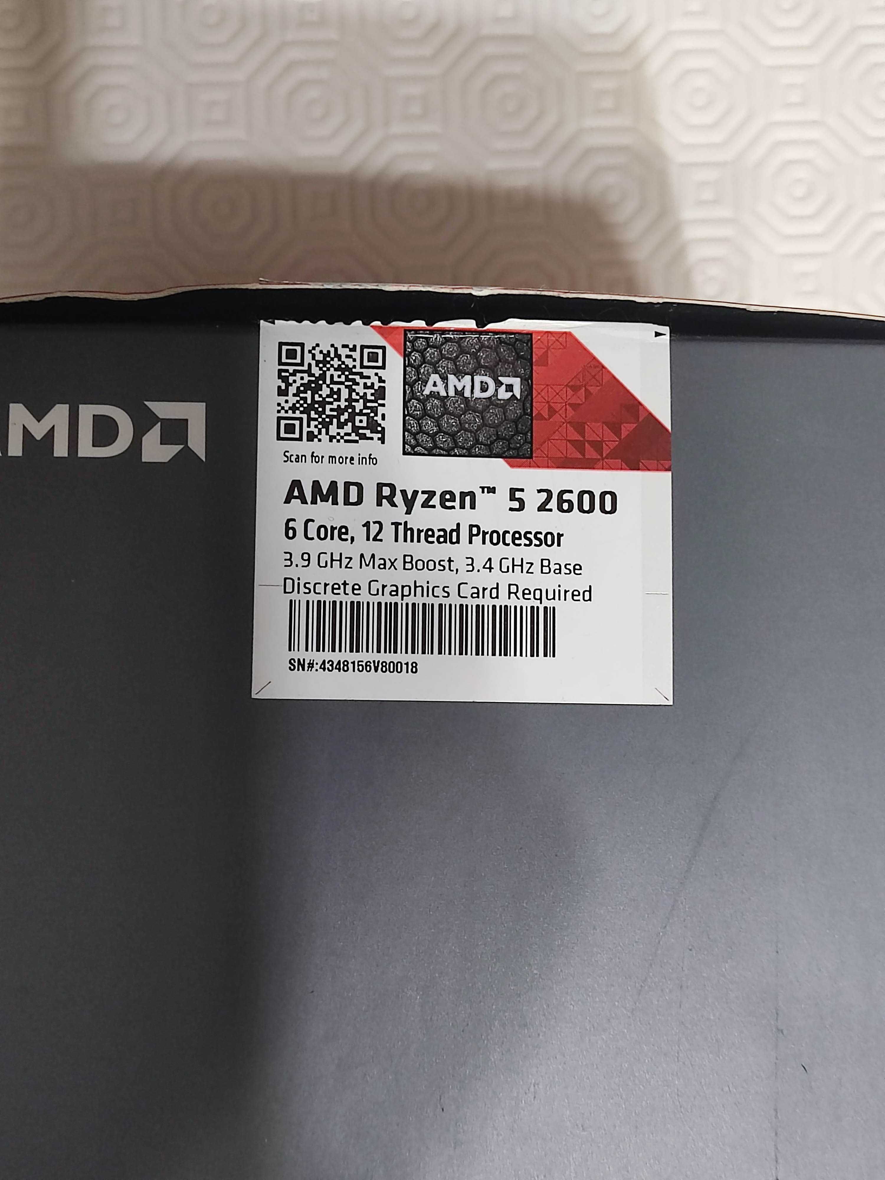 Processador CPU AMD - Ryzen 5 2600 3.90GHZ 6-Core AM4