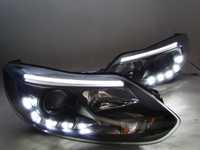 Lampy przednie przód FORD FOCUS 3 mk3 10-15 LED BAR NEON BLACK NOWE!