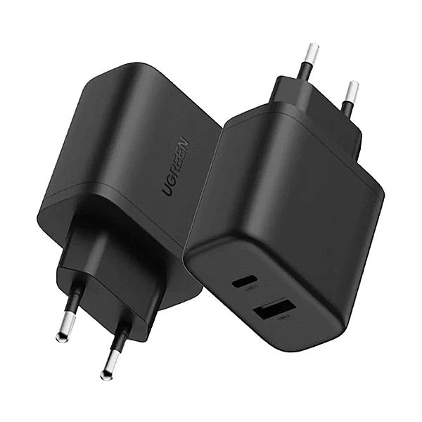 Ładowarka sieciowa Ugreen X227/20W GaN 1x USB-A 1x USB-C - czarna