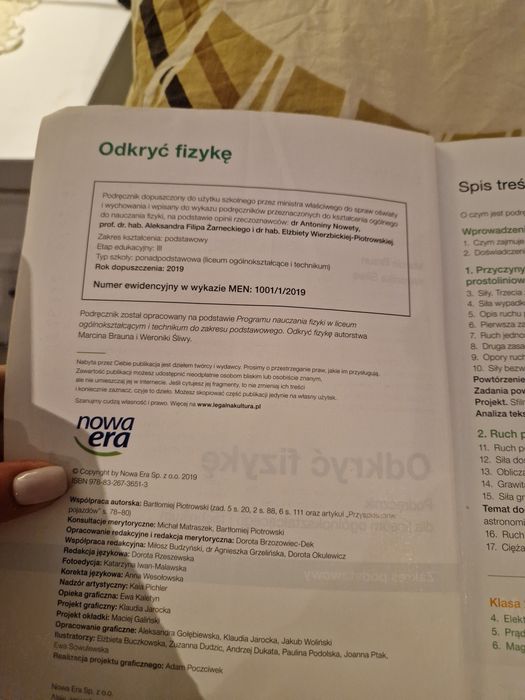 "Odkryć fizykę " 1 zakres podstawowy.