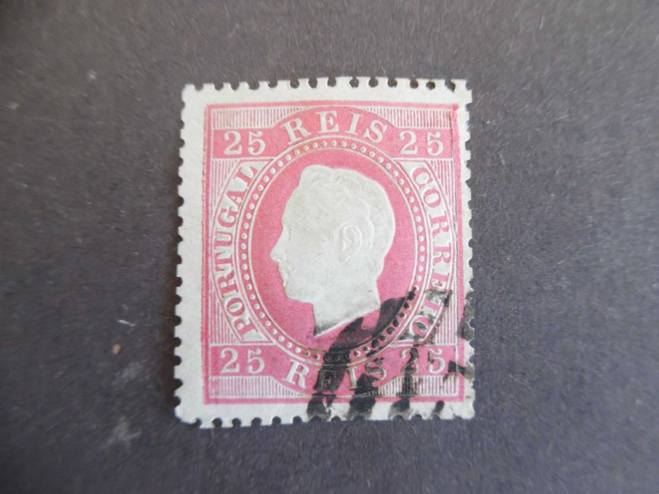 Selos Portugal 1870- D. Luís 25 reis. Af. nº 40 Fita Direita