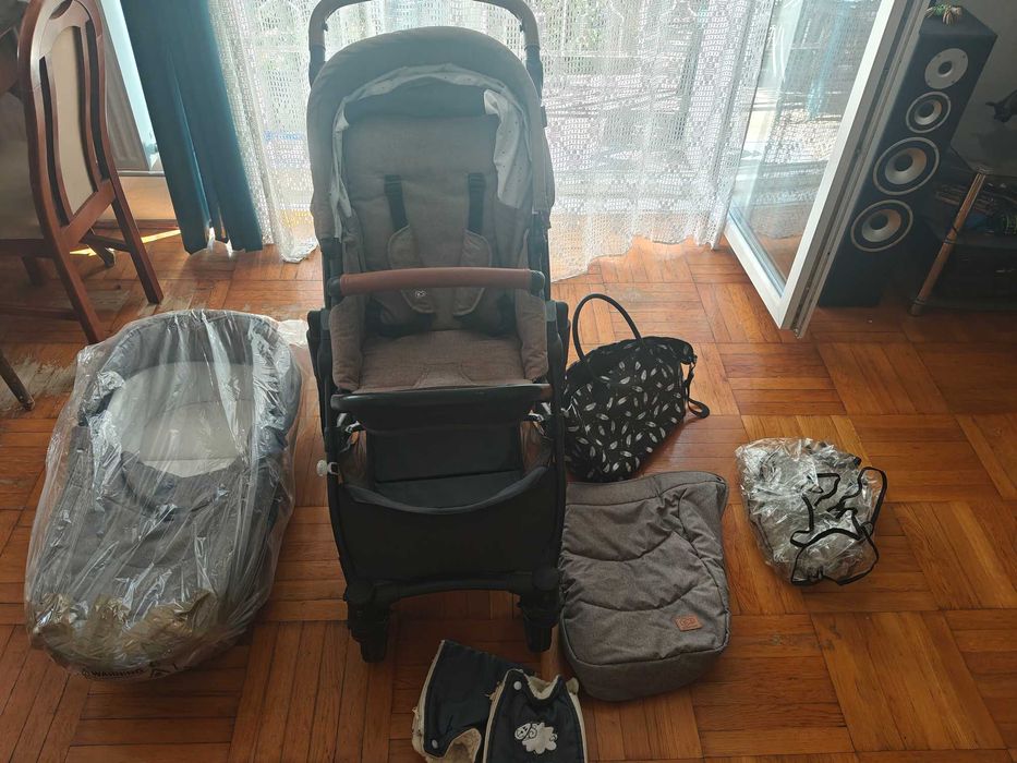 Kinderkraft Prime Wózek Głęboko-Spacerowy 2w1 + Mommy Bag Beige