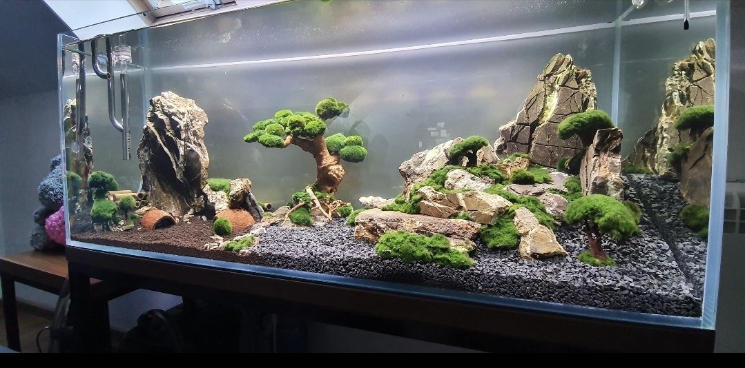 Akwarium 120x40x50 + stolik filtr ancient stone