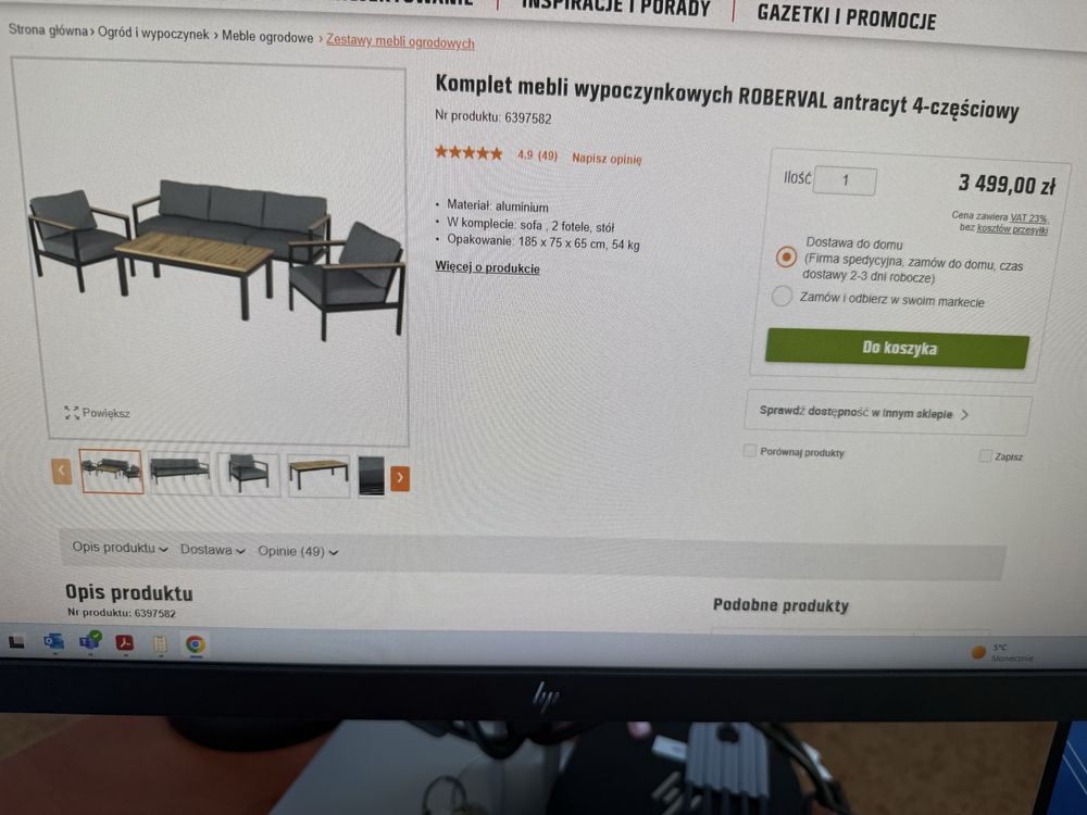 Komplet ogrodowy