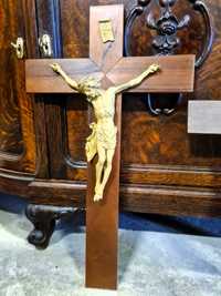 Stary Ładny Skromny Krzyż P. Jezus -religia . Drewno.