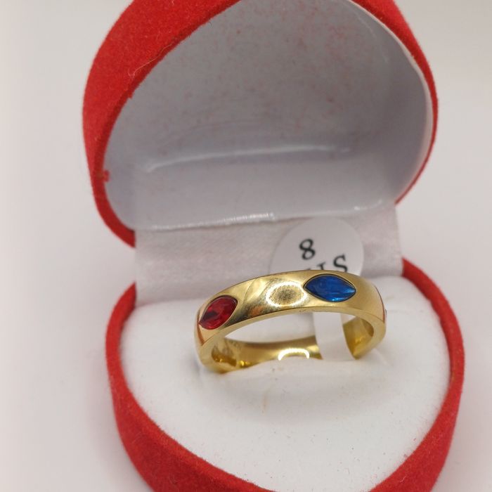 Pierścionek obrączka złota z brylantami stal chirurgiczna 10/20 P28