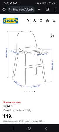 Krzesełko do karmienia do stołu Ikea wysokie dla większych dzieci