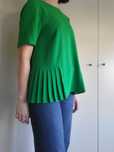Blusa com Pregas Verde - ZARA