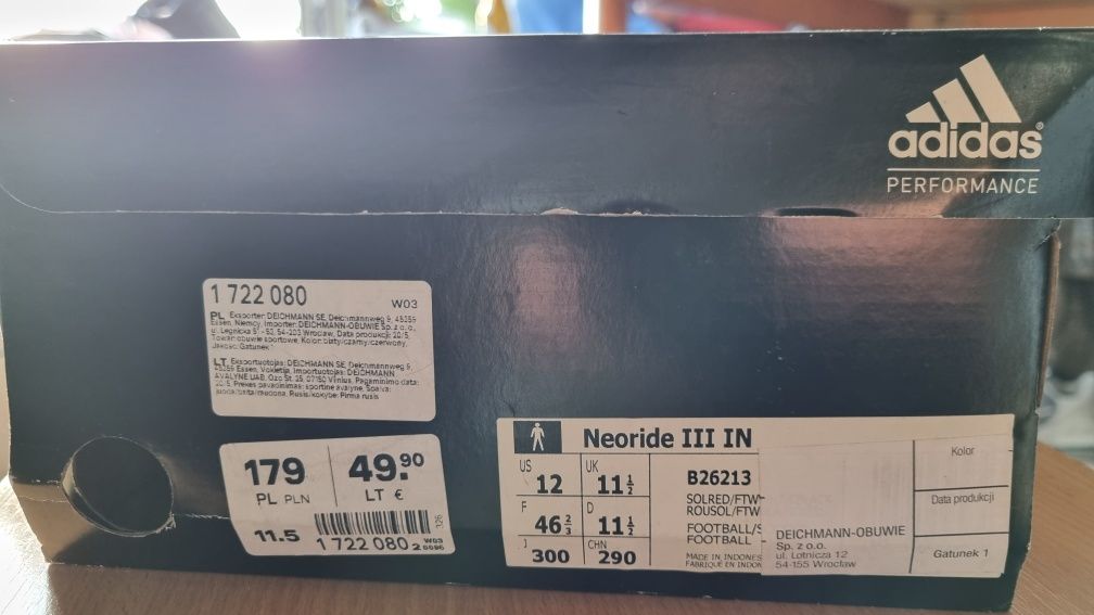 Adidas Neoride 3 IN | Halówki męskie rozmiar 46