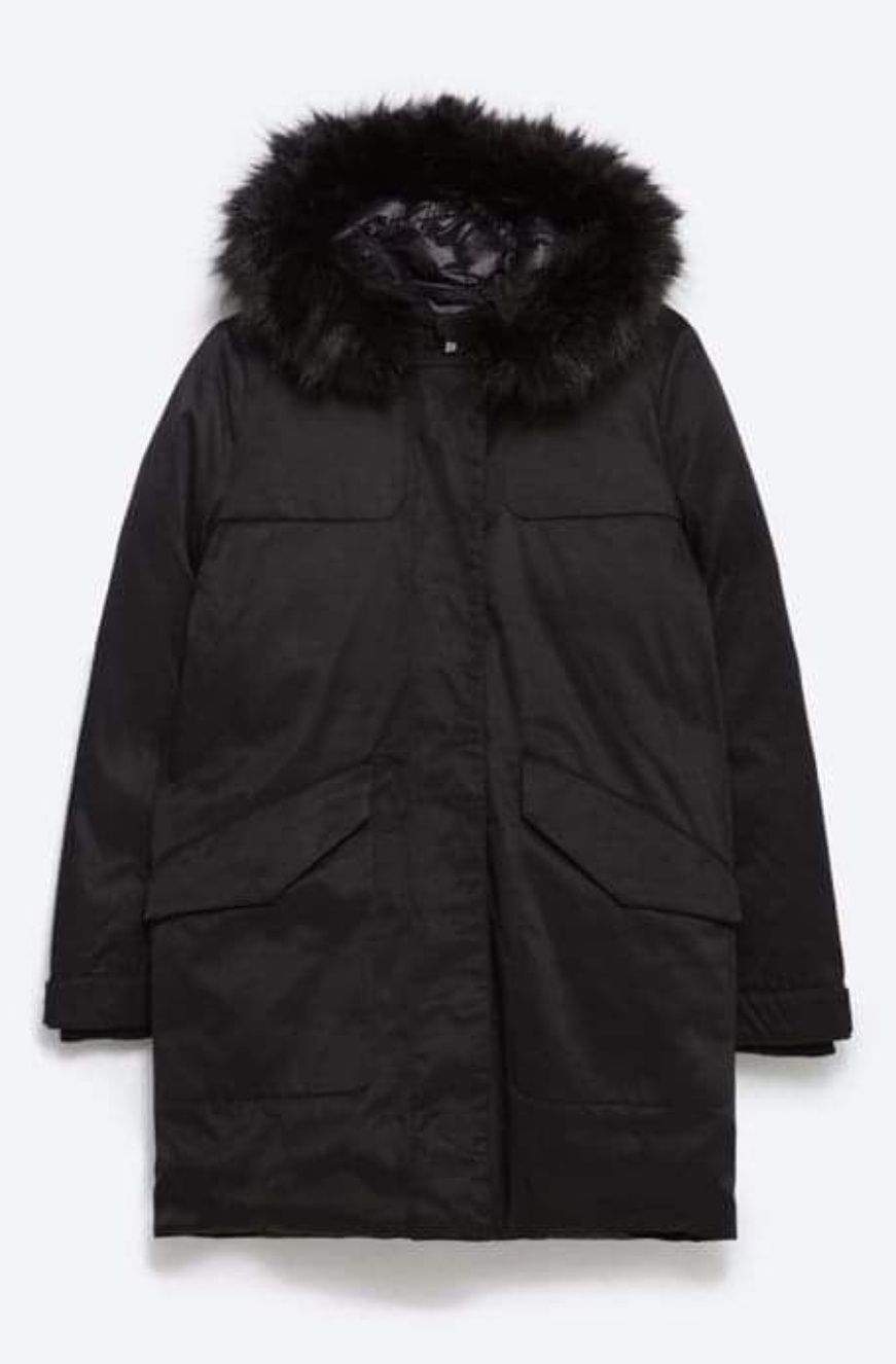 ZARA parka alaska kurtka puchowa 36 38 S M puch nat. Cyberpunk gothic