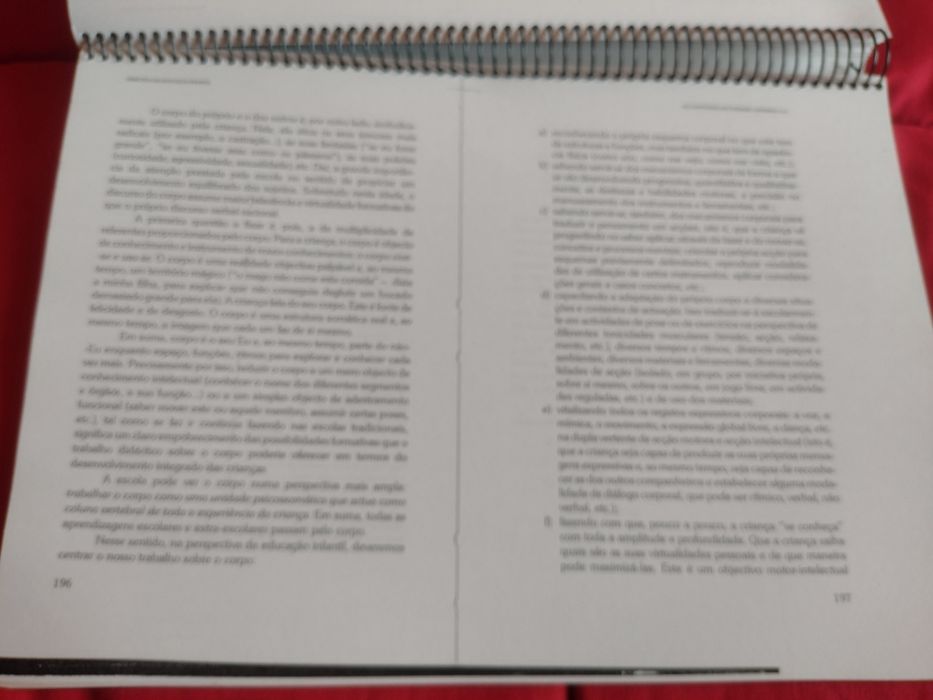 Livro "Didáctica da educação infantil", de Zabalza, com encadernação