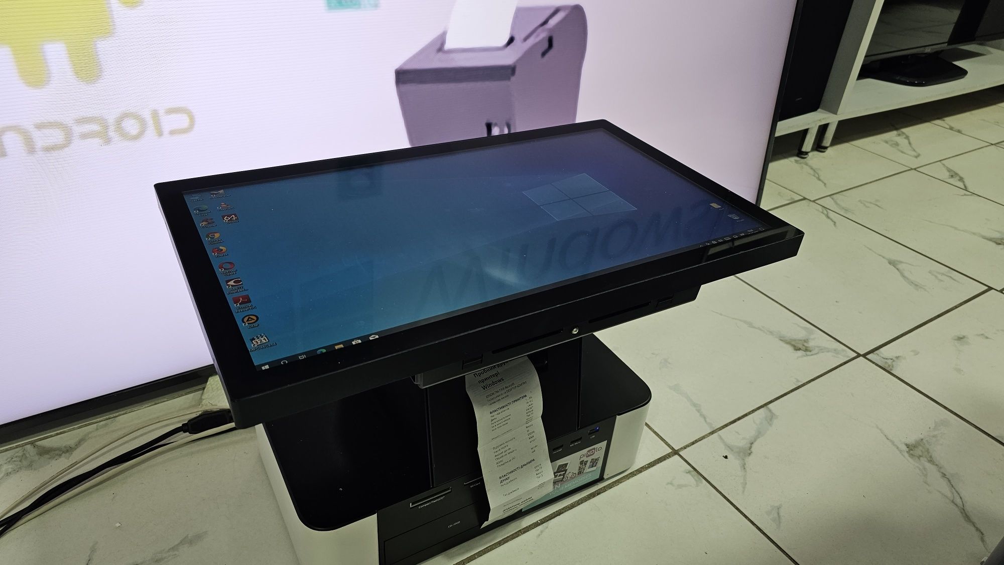 POS terminal на windows. Сенсор 22" + принтер