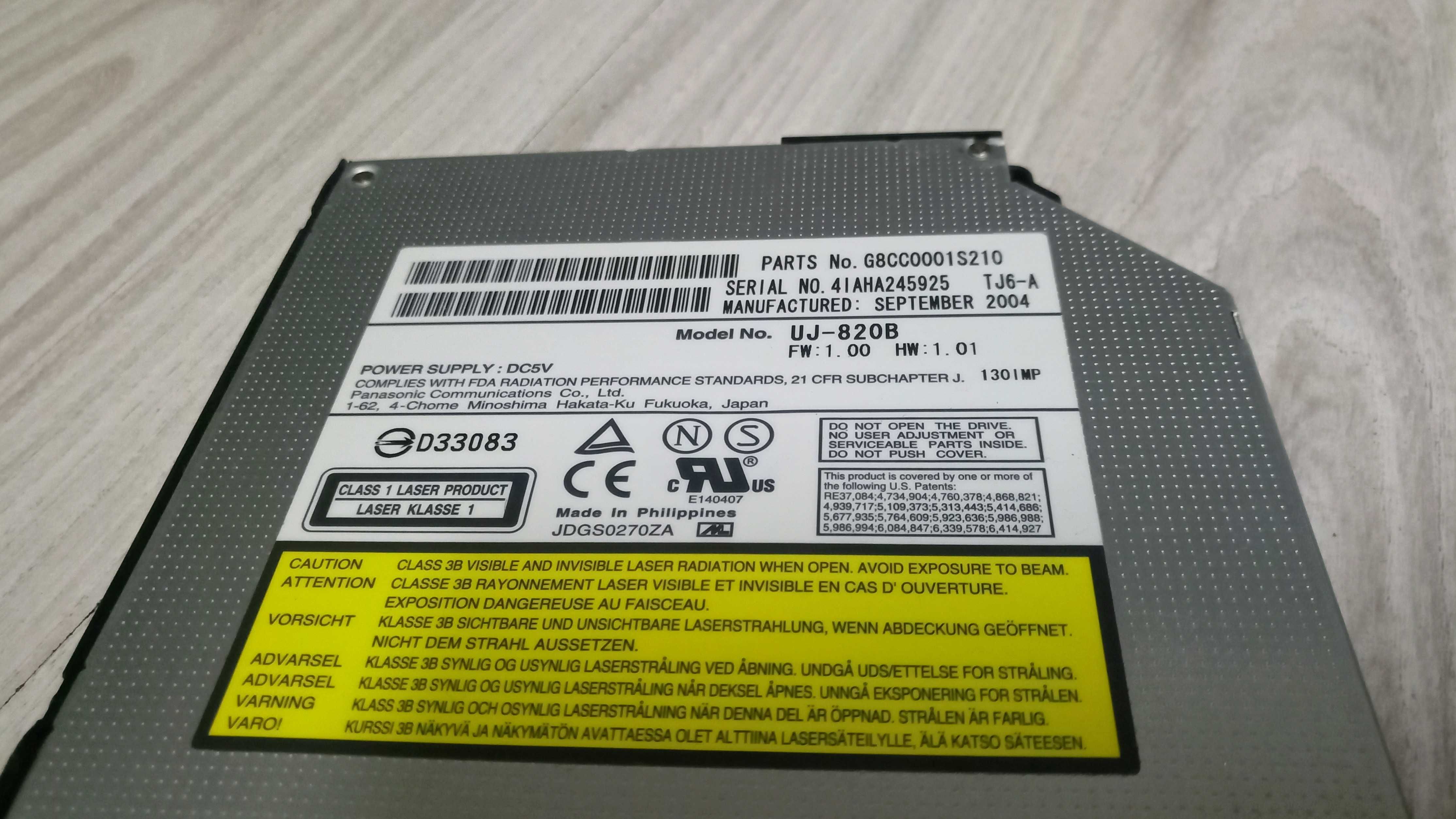 Multi Napęd Nagrywarka CD/DVD Panasonic UJ-820B Toshiba IDE ATA PATA