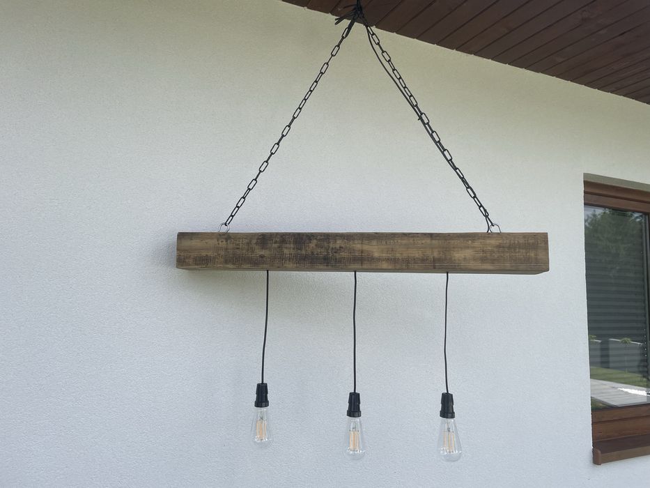 Lampa drewniana rustykalna