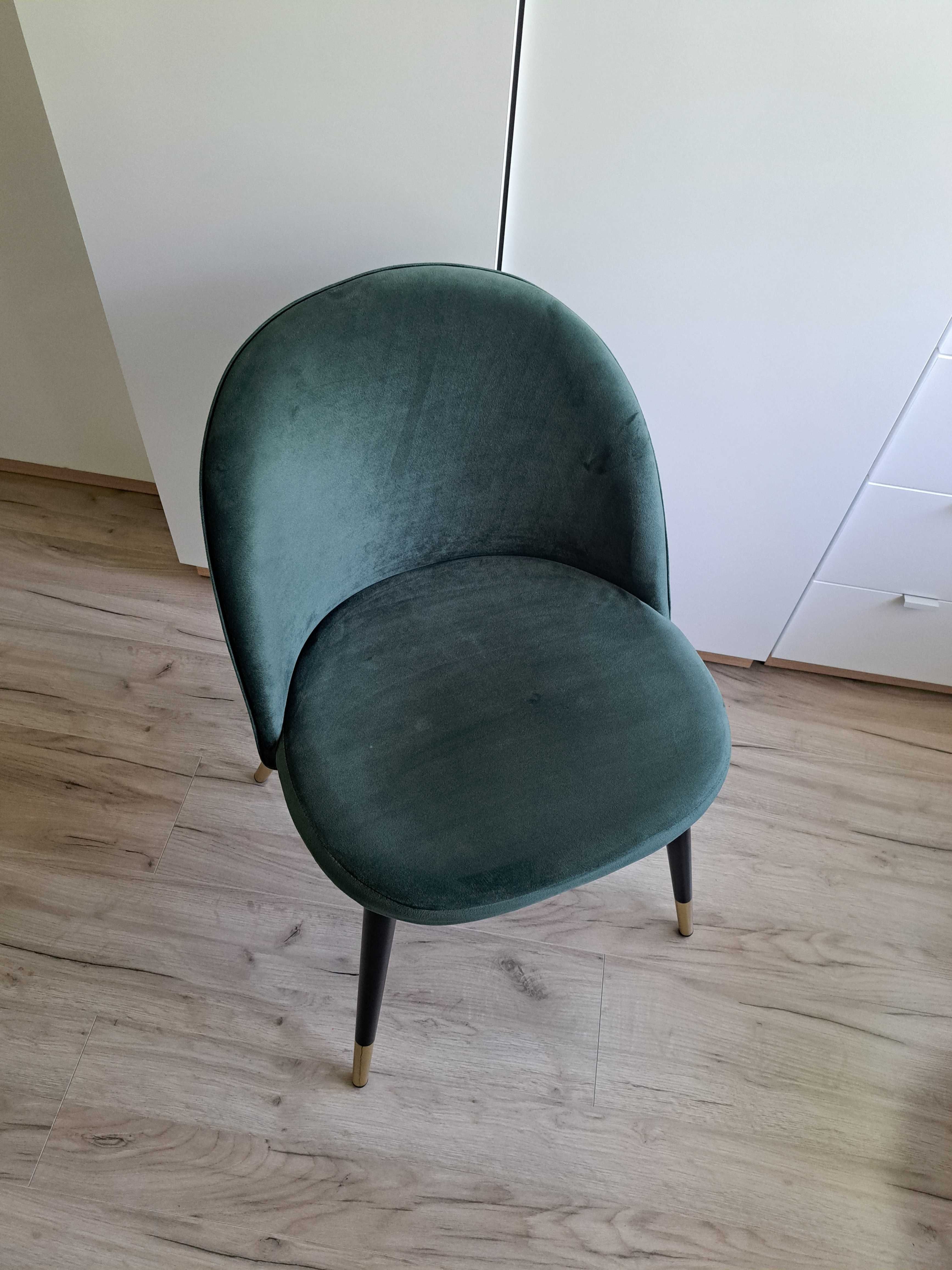Nowoczesne krzesło Glamour butelkowa zieleń