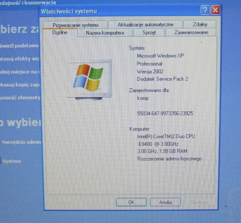 Komputer Tracer z Intel Core 2 Duo RAM 2 GB HDD 80 GB Windows XP