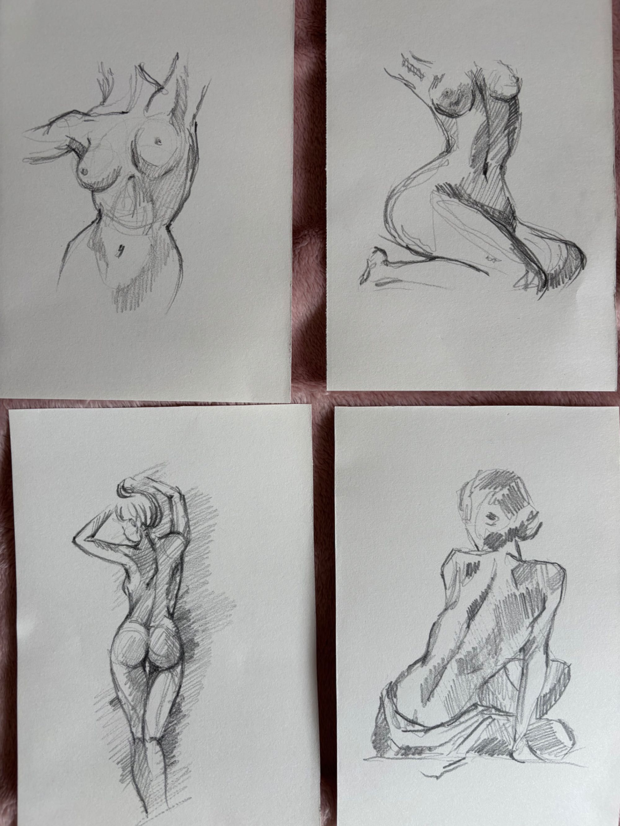 Artystyczne rysunki aktu kobiecego – zestaw 8 prac A5