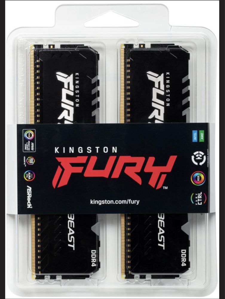 Оперативная память Kingston Fury 2•8 DDR4-3200 16384MB(Rgb-подсвітка)