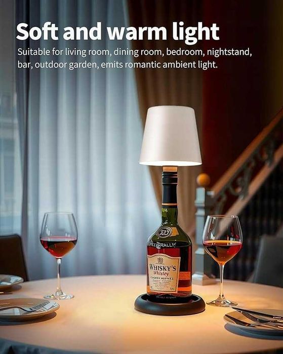 2 szt. lampa na butelkę  LAMPKA ściemnialna 4000 mAh dotykowa VISDANFO