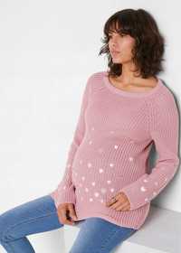 B.P.C sweter ciążowy różowy w serduszka r.40/42