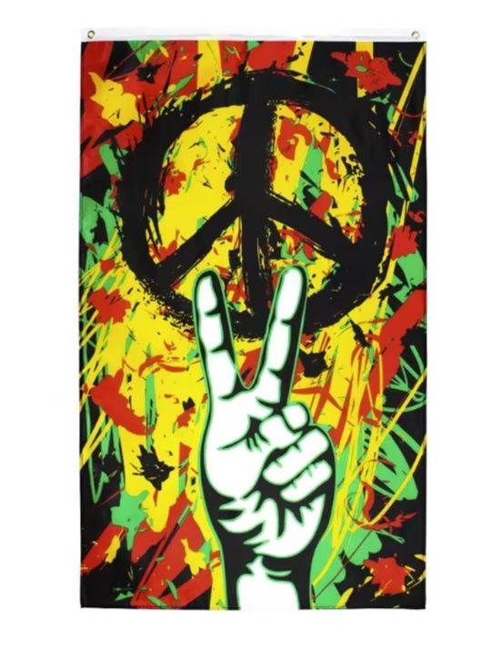 Флаг Rasta Peace ( Раста Мир) 60×90см..новий...90×150см