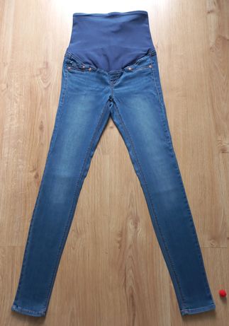 Spodnie ciążowe jeansy jeansowe tregginsy H&M XS 34 Skinny 160 64A