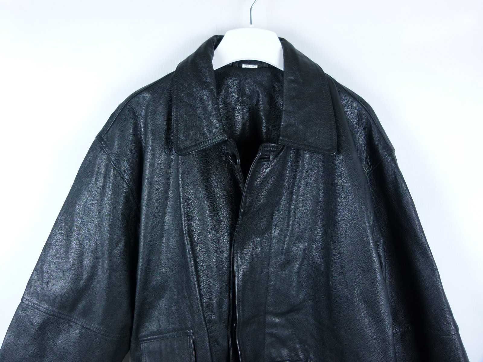 Męska kurtka gruba skóra naturalna leather / 3XL