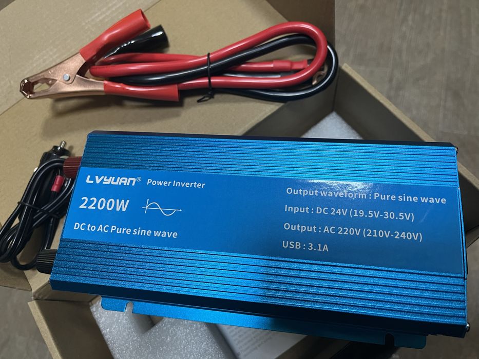 Без-вна доставка Інвертор lvyuan 24/220 В 1000/2200 Вт чистий сінус