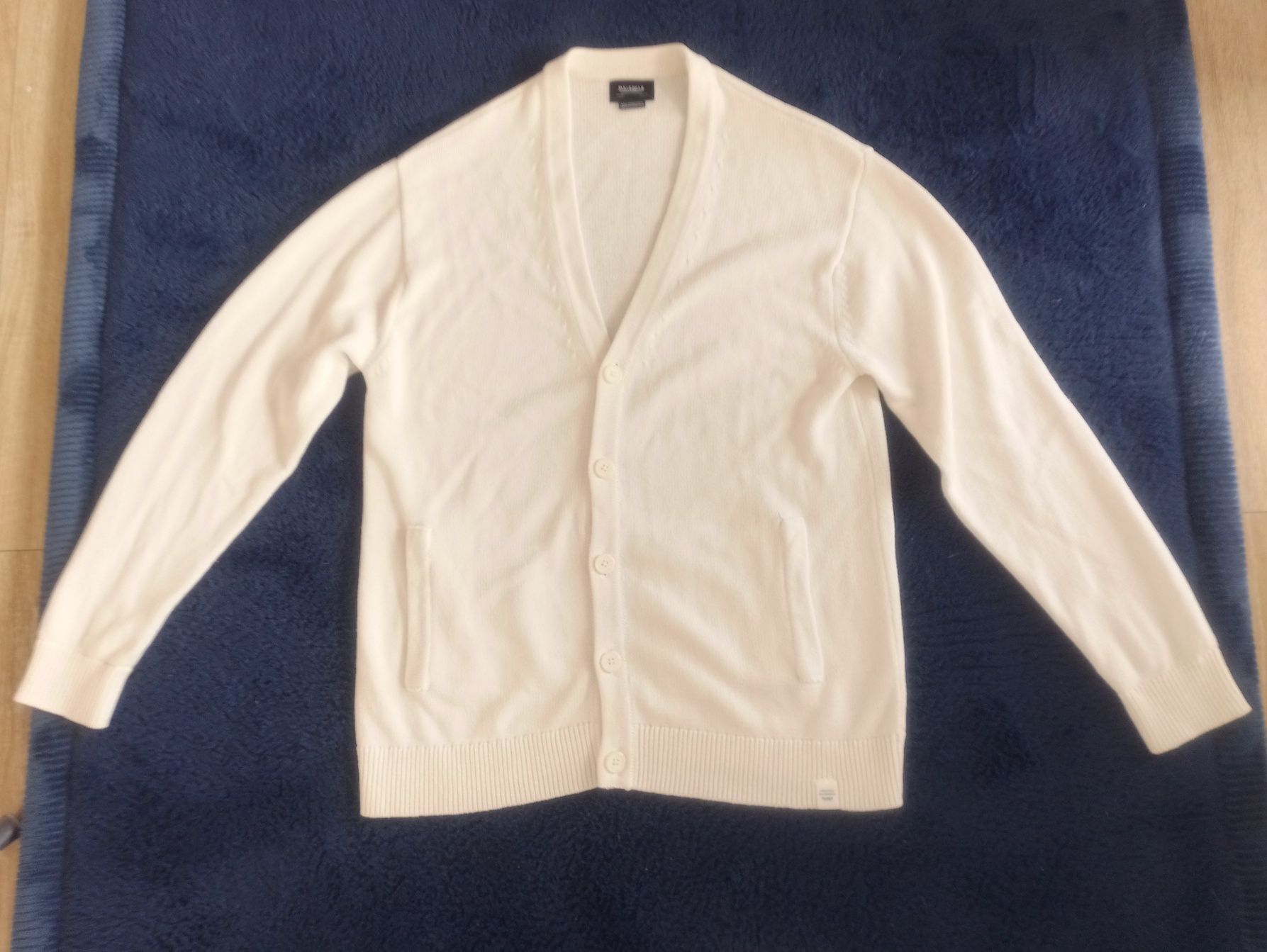 Kardigan męski Pull & Bear kremowy sweter rozpinany L/XL