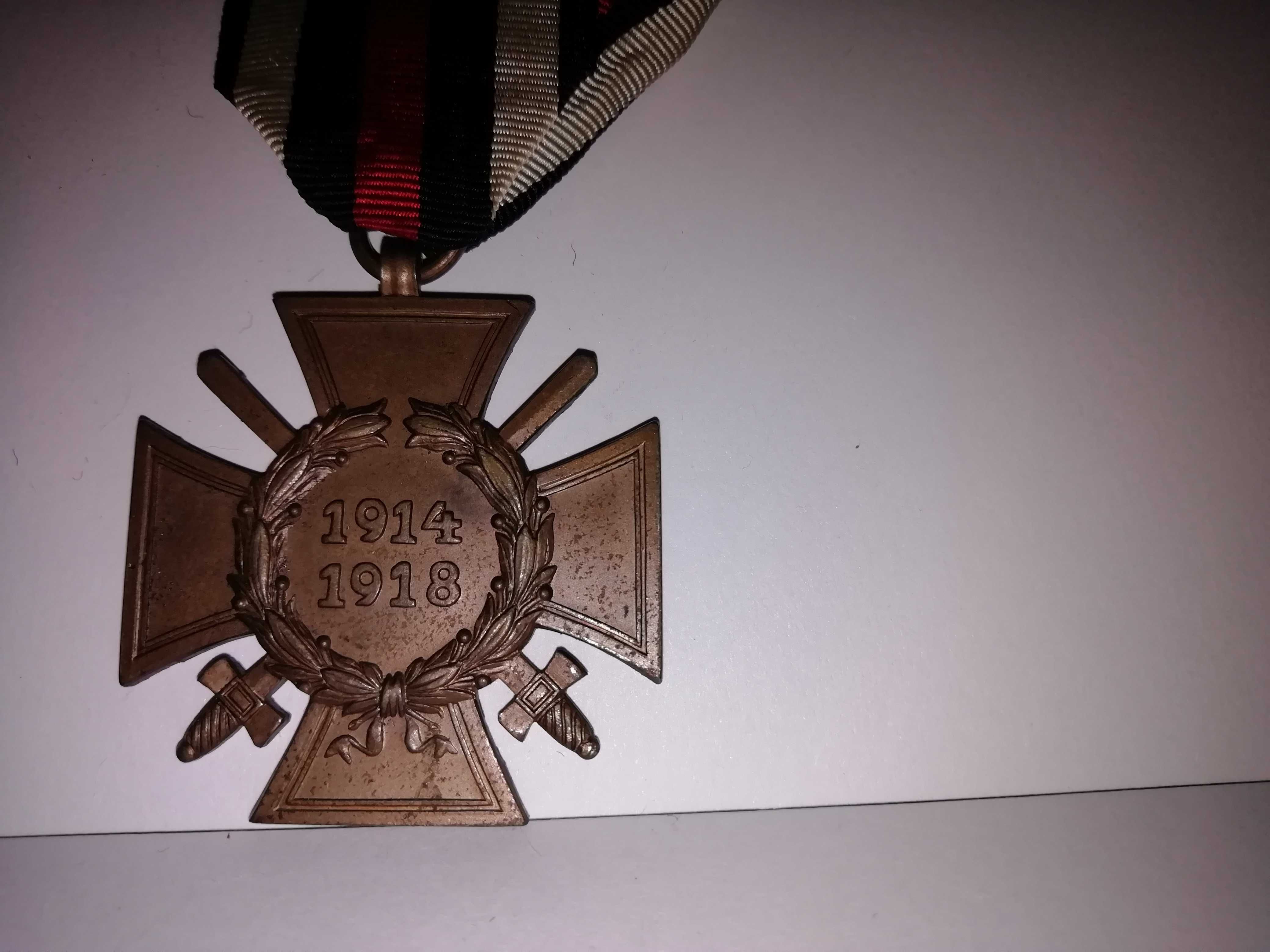 Lote Medalhas Cruz Honra+Cruz Ferro 2cl+Documento 1914-18 WW1 Alemanha