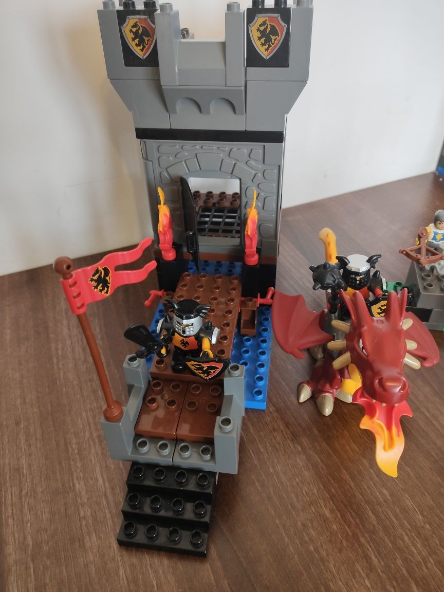 LEGO Duplo 4776 i 4775 smok zamek rycerz wieża