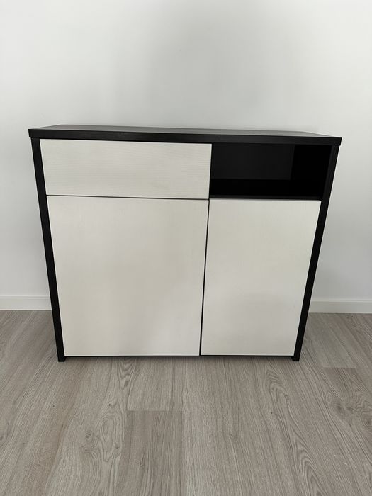 Móvel Preto e Branco - 1 gaveta + 2 Portas