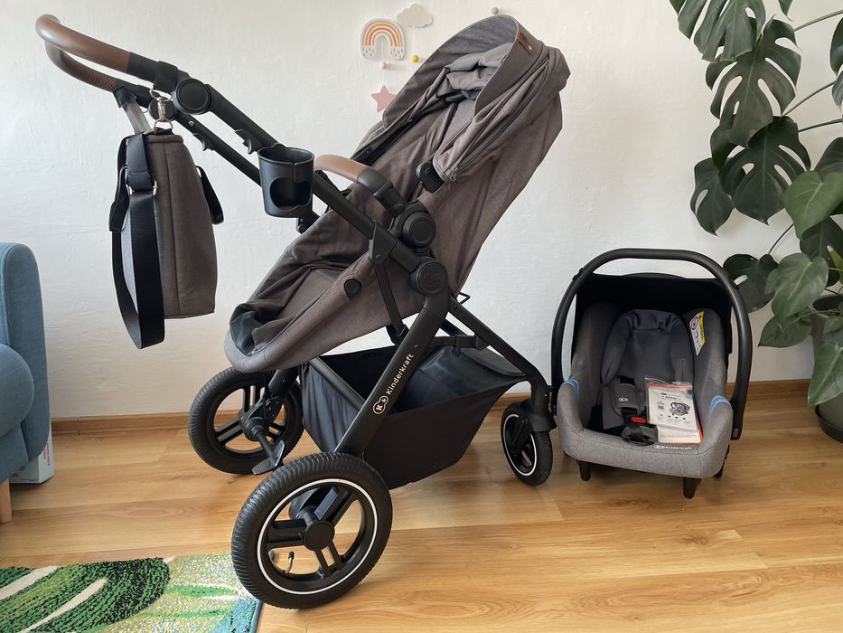 Wózek 3w1 (gondola/spac.) Kinderkraft B-Tour z fotelikiem Mink