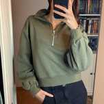 Oliwkowa krótka bluza H&M