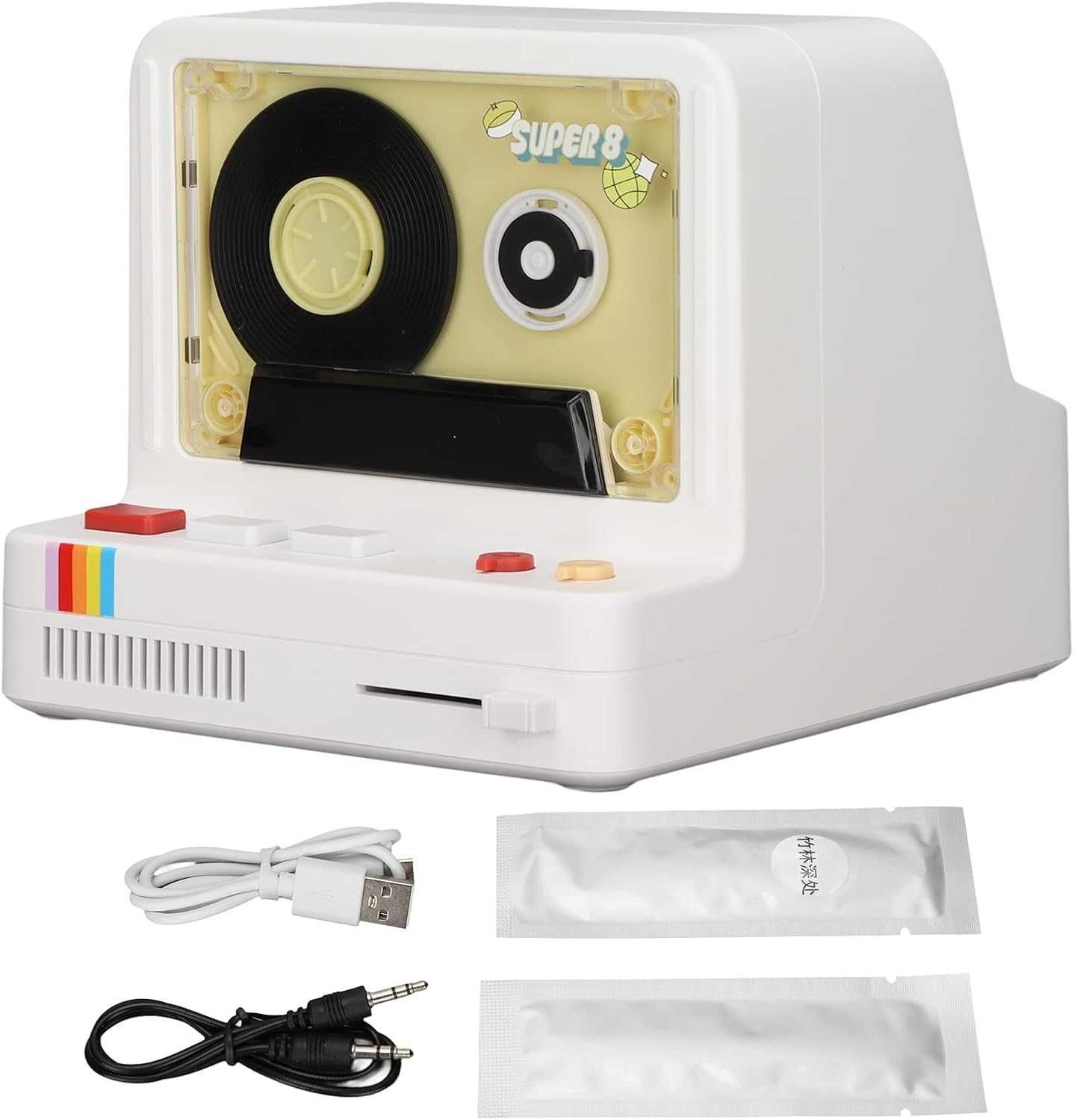 Przenośny odtwarzacz kasetowy STEREO RETRO głośnik BLUETOOTH LED C106