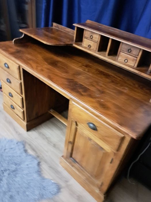 Drewno biurko komoda rtv piękne stare meble vintage