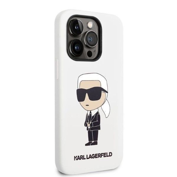 Pokrowiec Karl Lagerfeld Silicone Ikonik iPhone 14 Pro 6,1" Biały