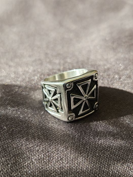 Anel Aço Inox Cruz Templários Usado