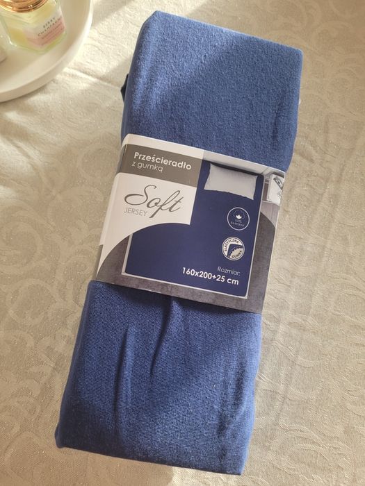 Prześcieradło 160x200 nowe bawełna jersey
