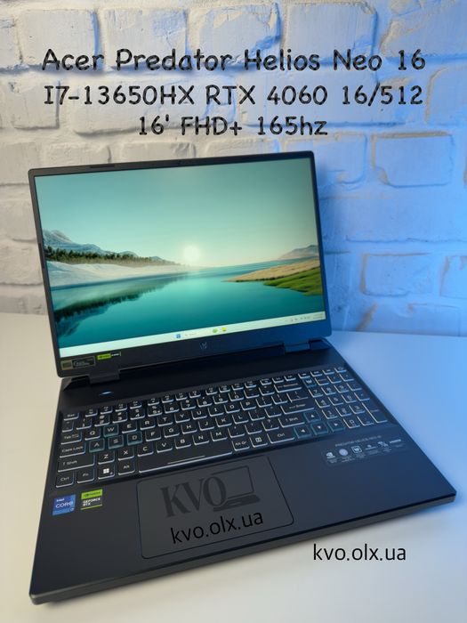 Predator 16' FHD+ 165hz, I7-13650HX, RTX 4060, 16/512